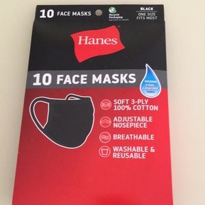 Hanes face masks, new in package